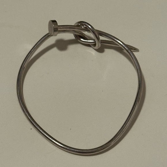 Silver Toned Knotted Nail Bracelet - Picture 4 of 4
